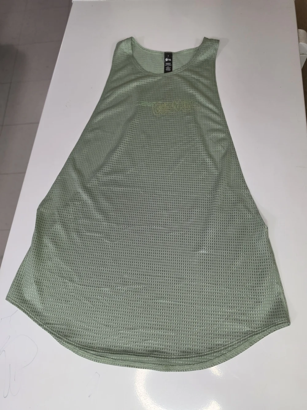Lululemon Women's Light Sage Athletic Tank Top with Subtle Logo